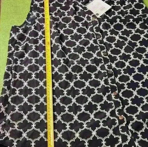 NWT Croft&Barrow women's  sleeveless  black and tan polyester blouse size XL - Picture 3 of 13